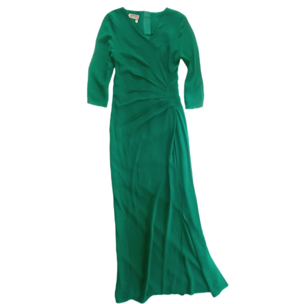 LANVIN Alber Elbaz Flattering Starburst Pleat Assym 3/4 Sleeve Gown 40/US 8 - Picture 3 of 15